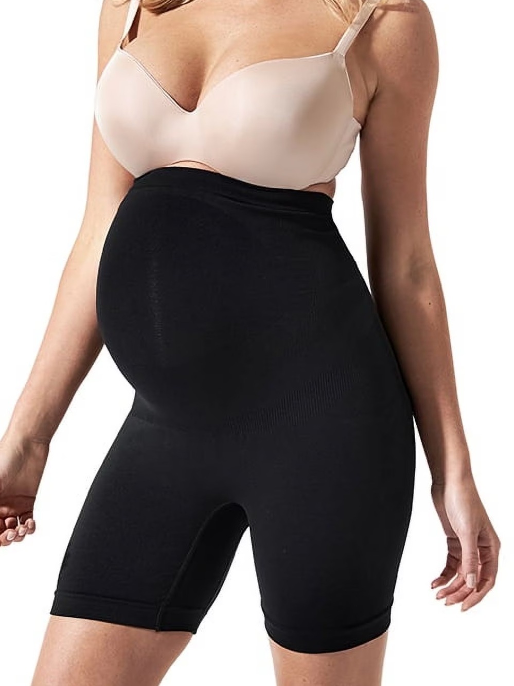 Blanqi Everyday Bellyband GirlShort Seam-Free Shorts Deepest Black Maternity S